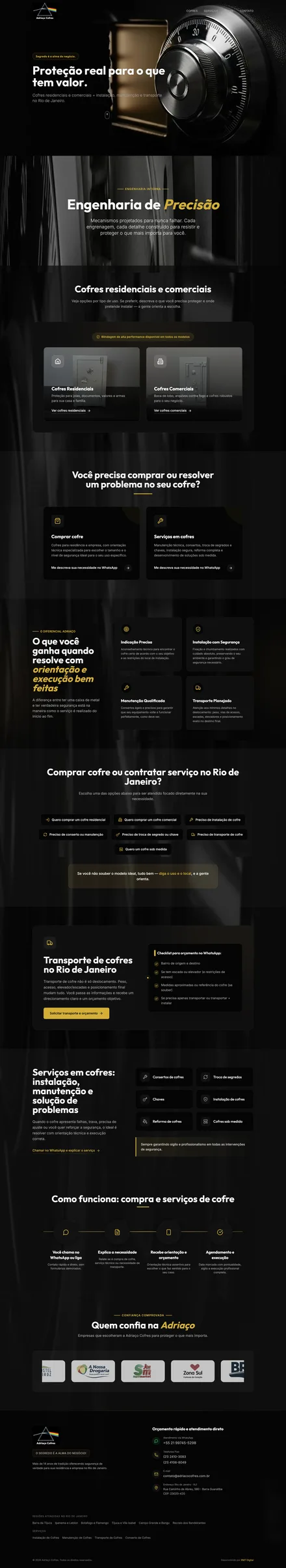 Portfólio RM7 Digital: site para Indústria & B2B — Adriaço Cofres