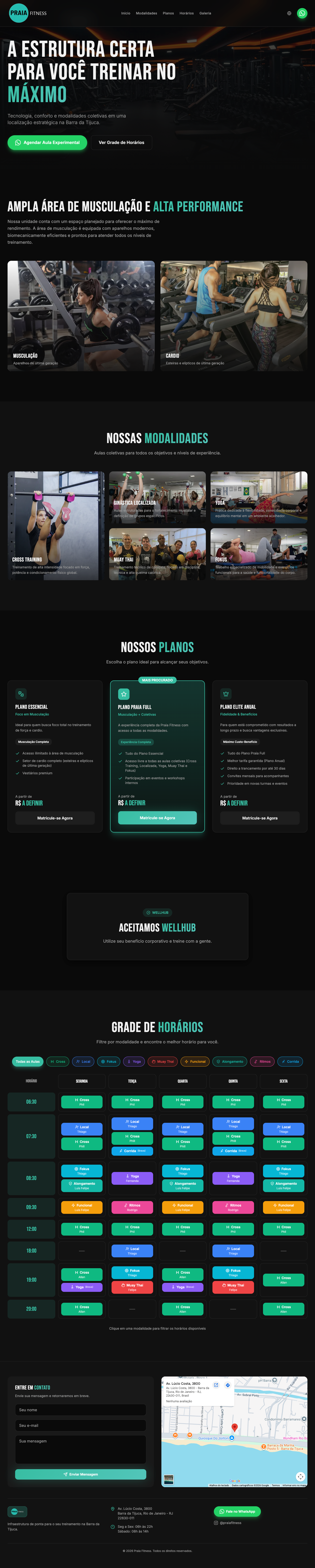Portfólio RM7 Digital: site para Fitness & Saúde — Academia