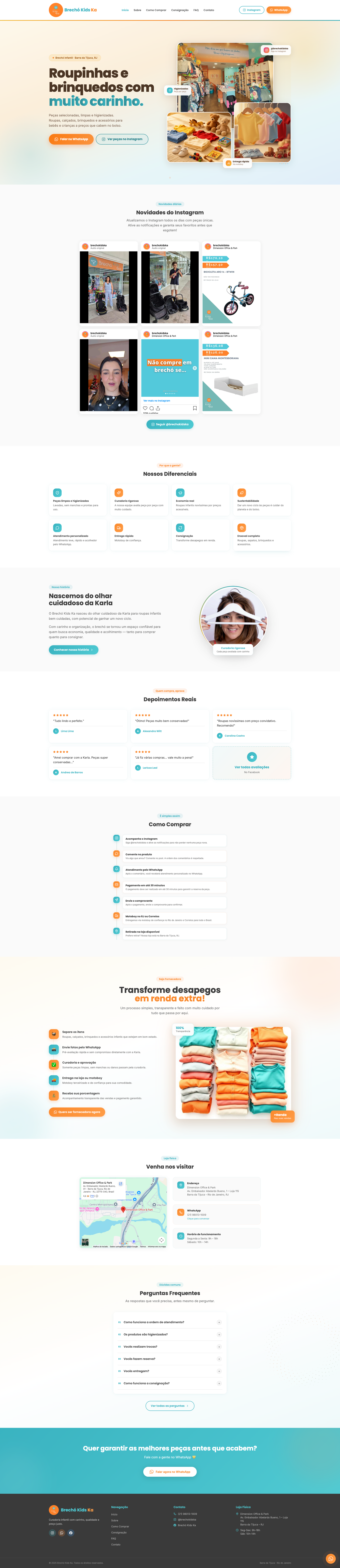 Portfólio RM7 Digital: site para Moda Infantil — Brechó Infantil